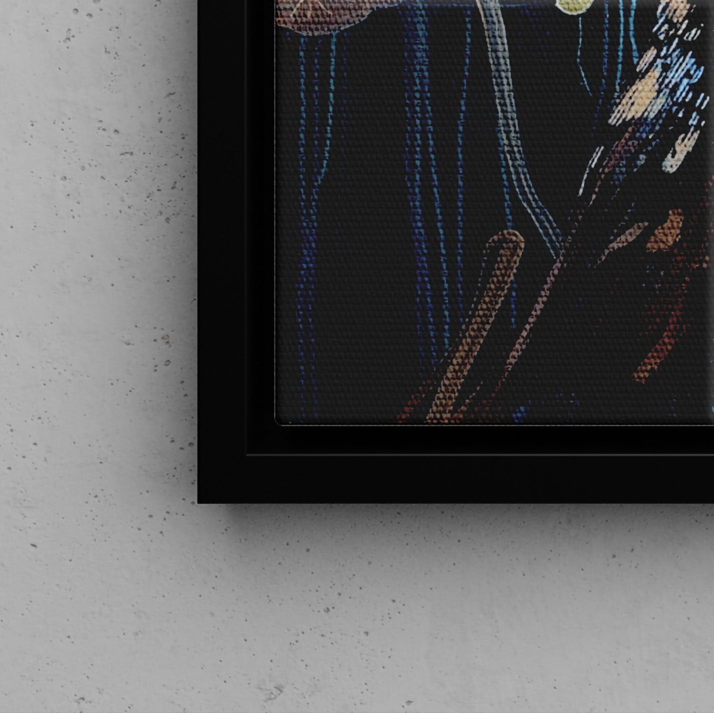 Framed Canvas - Golden Leaves Kingfisher