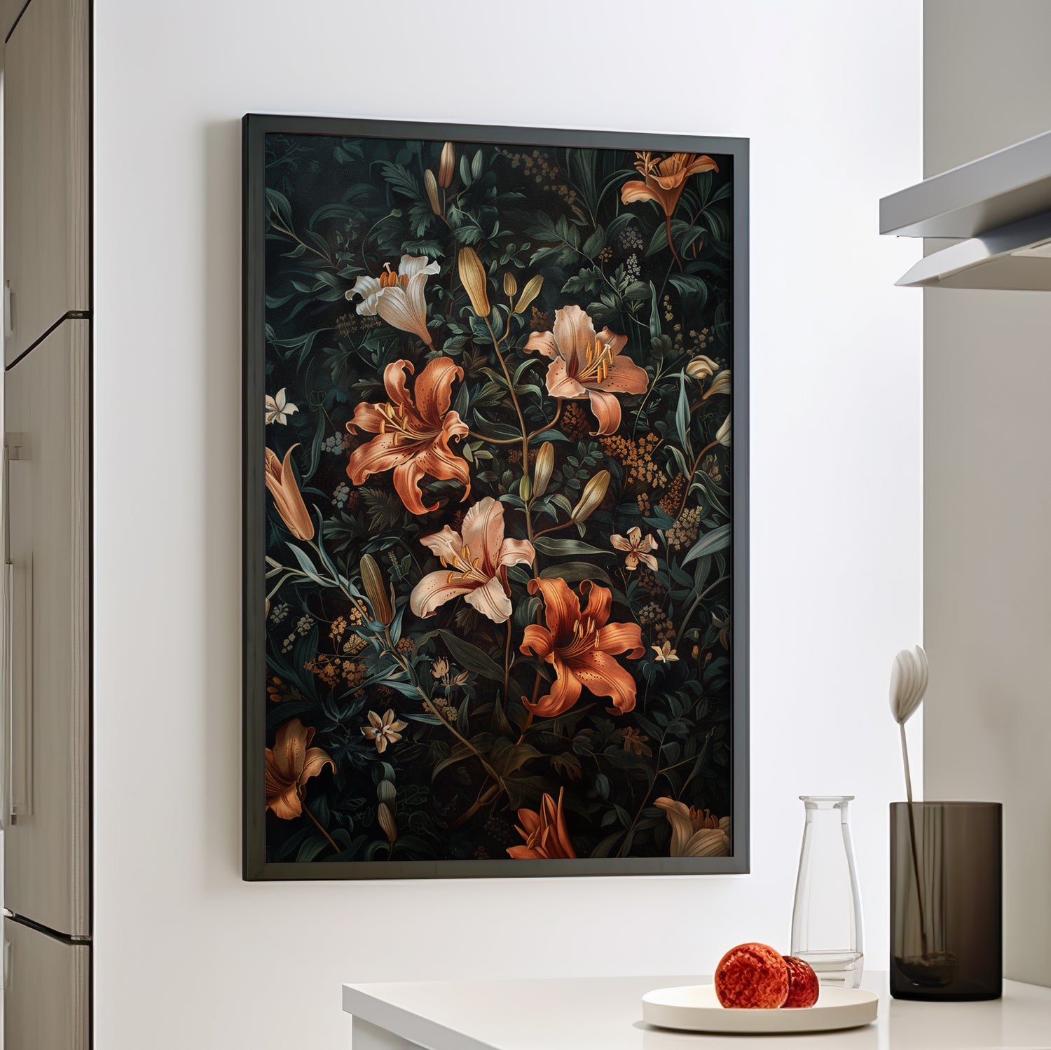 Framed Paper Print - Elegant Blooming Lilies