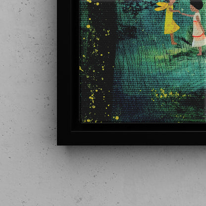 Framed Canvas - Enchanted Firefly Forest
