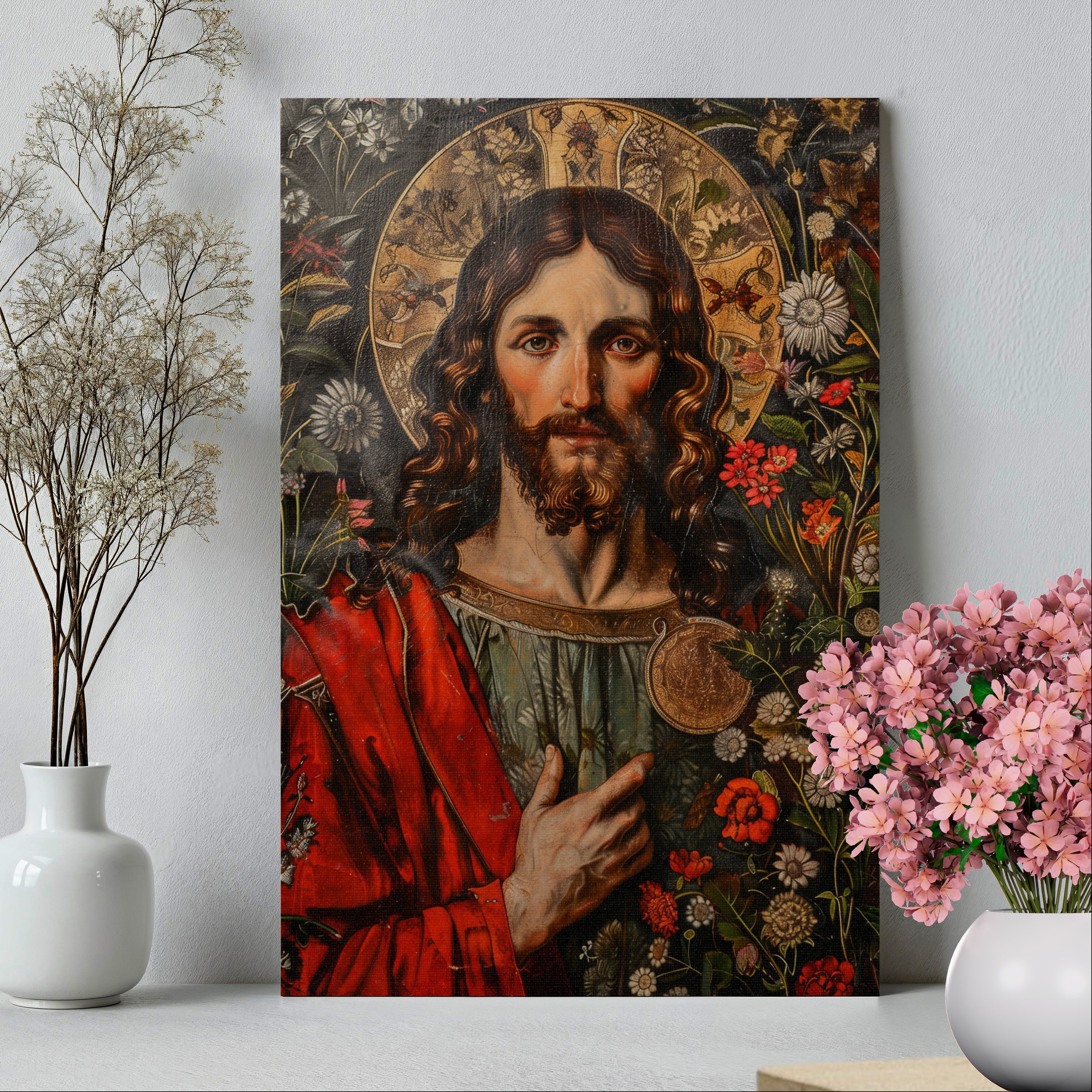 1.25" Matte Canvas - Sacred Floral Savior