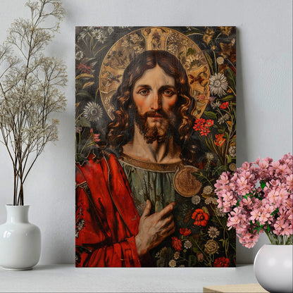 1.25" Matte Canvas - Sacred Floral Savior