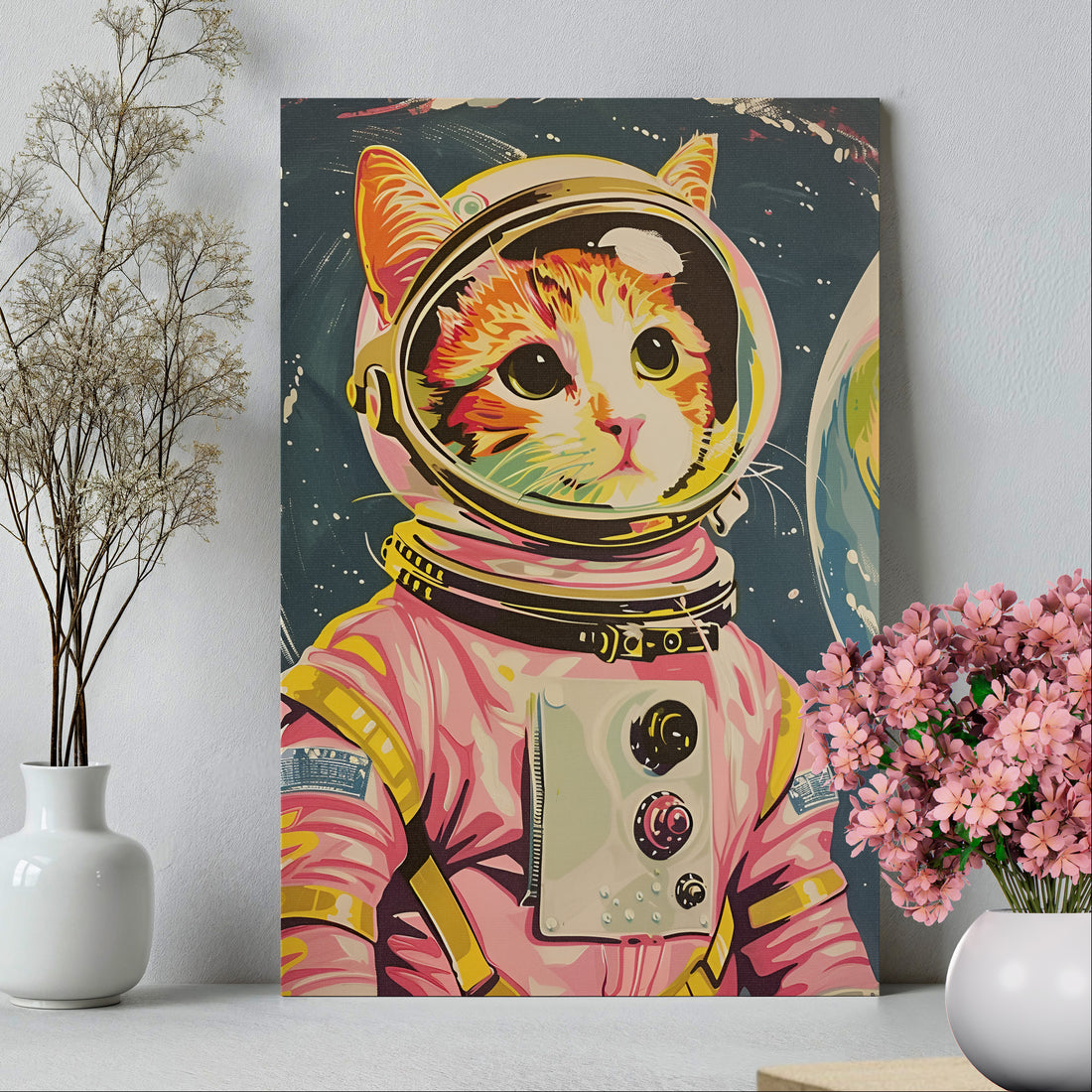 .75&quot; Matte Canvas - Catstronaut Pink Mission
