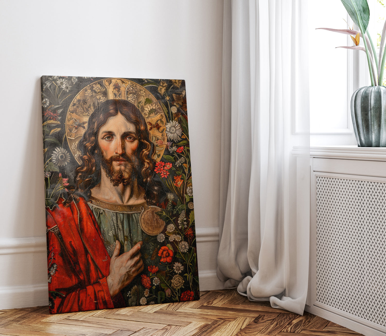 1.25" Matte Canvas - Sacred Floral Savior