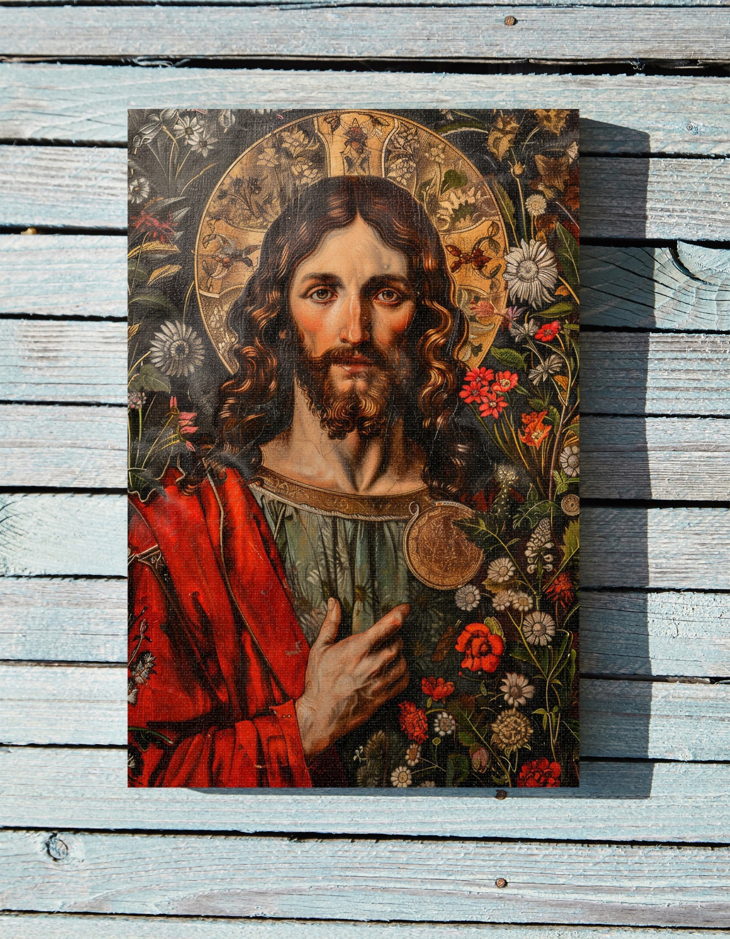 1.25" Matte Canvas - Sacred Floral Savior