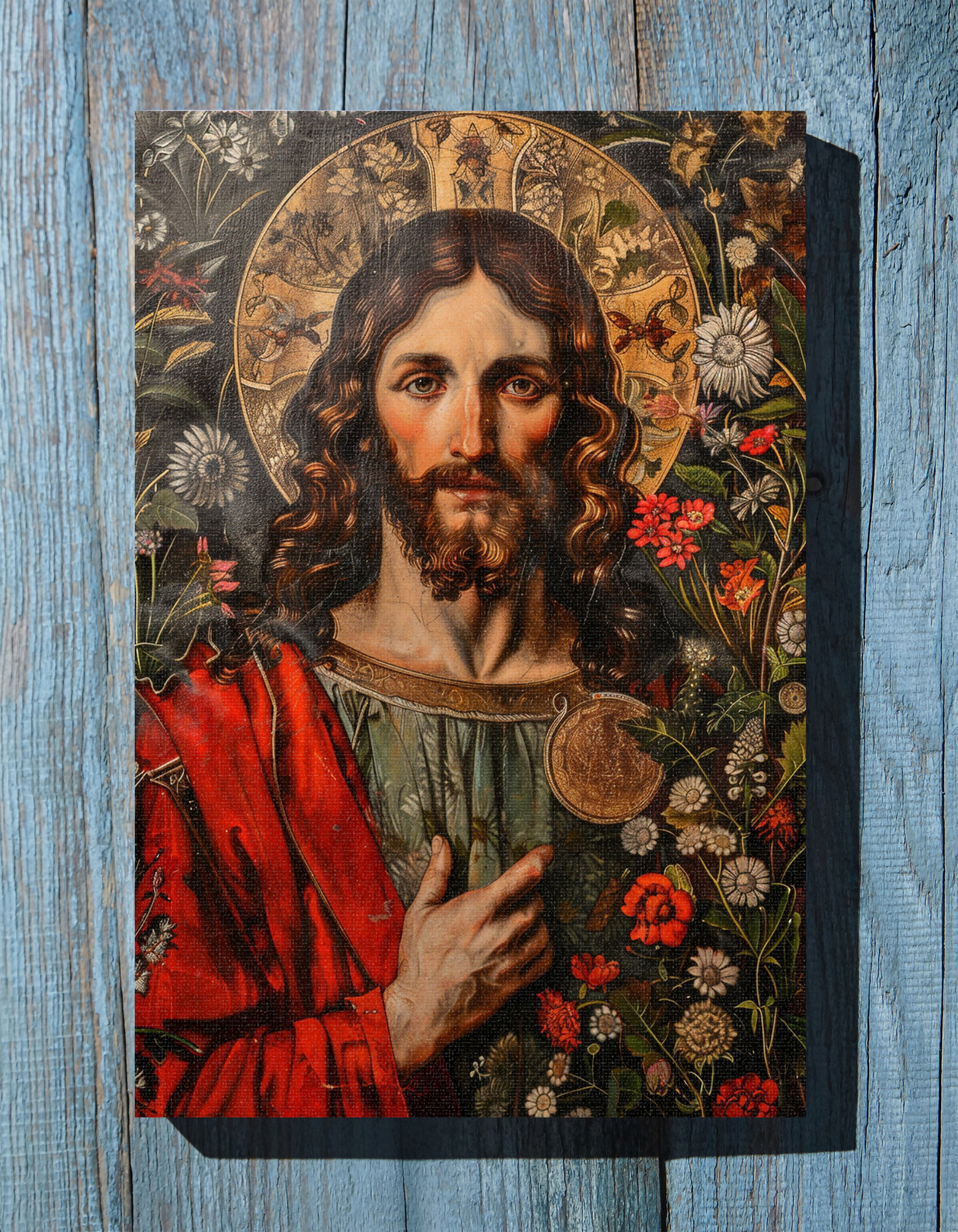1.25" Matte Canvas - Sacred Floral Savior