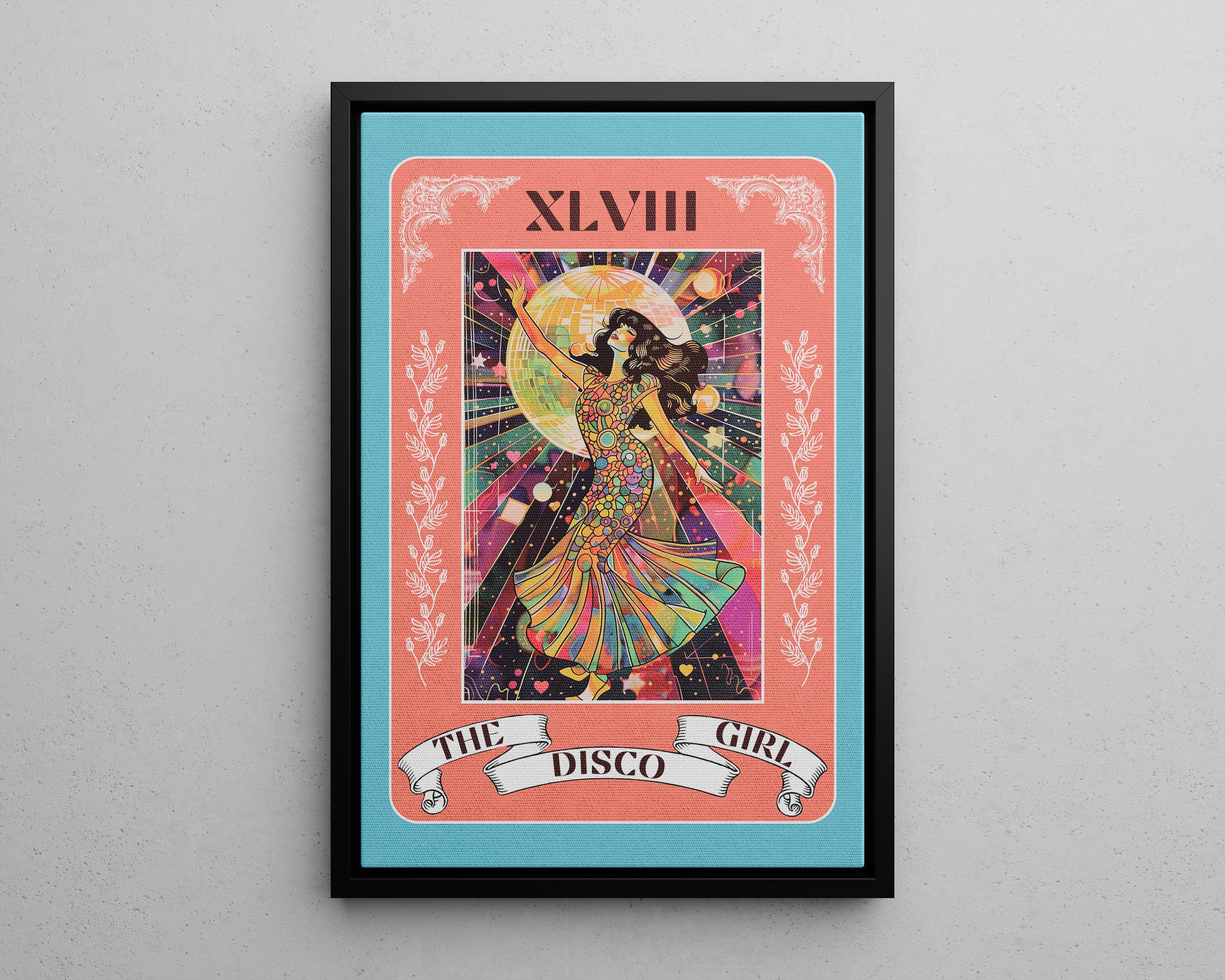 Framed Canvas - The Disco Girl