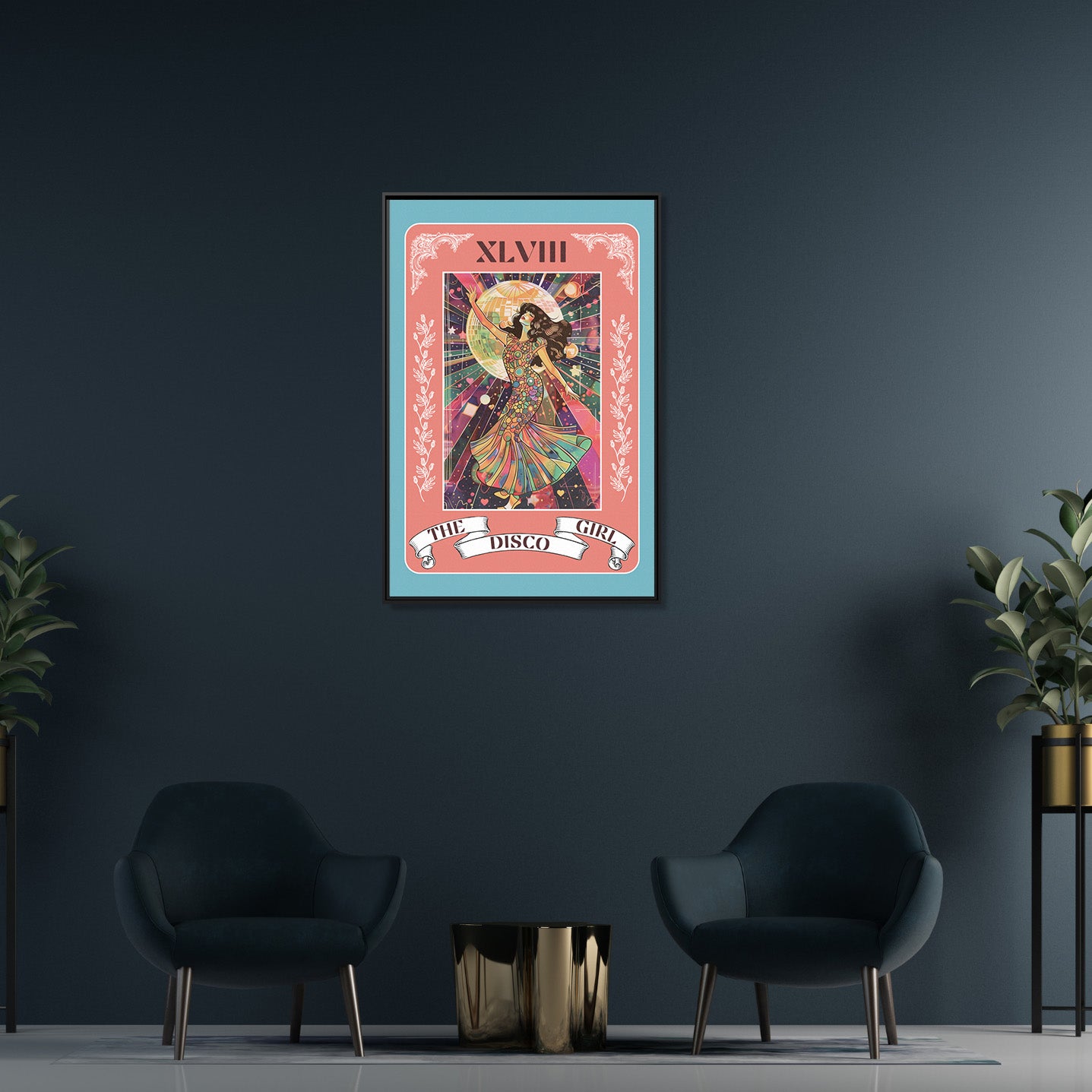 Framed Canvas - The Disco Girl