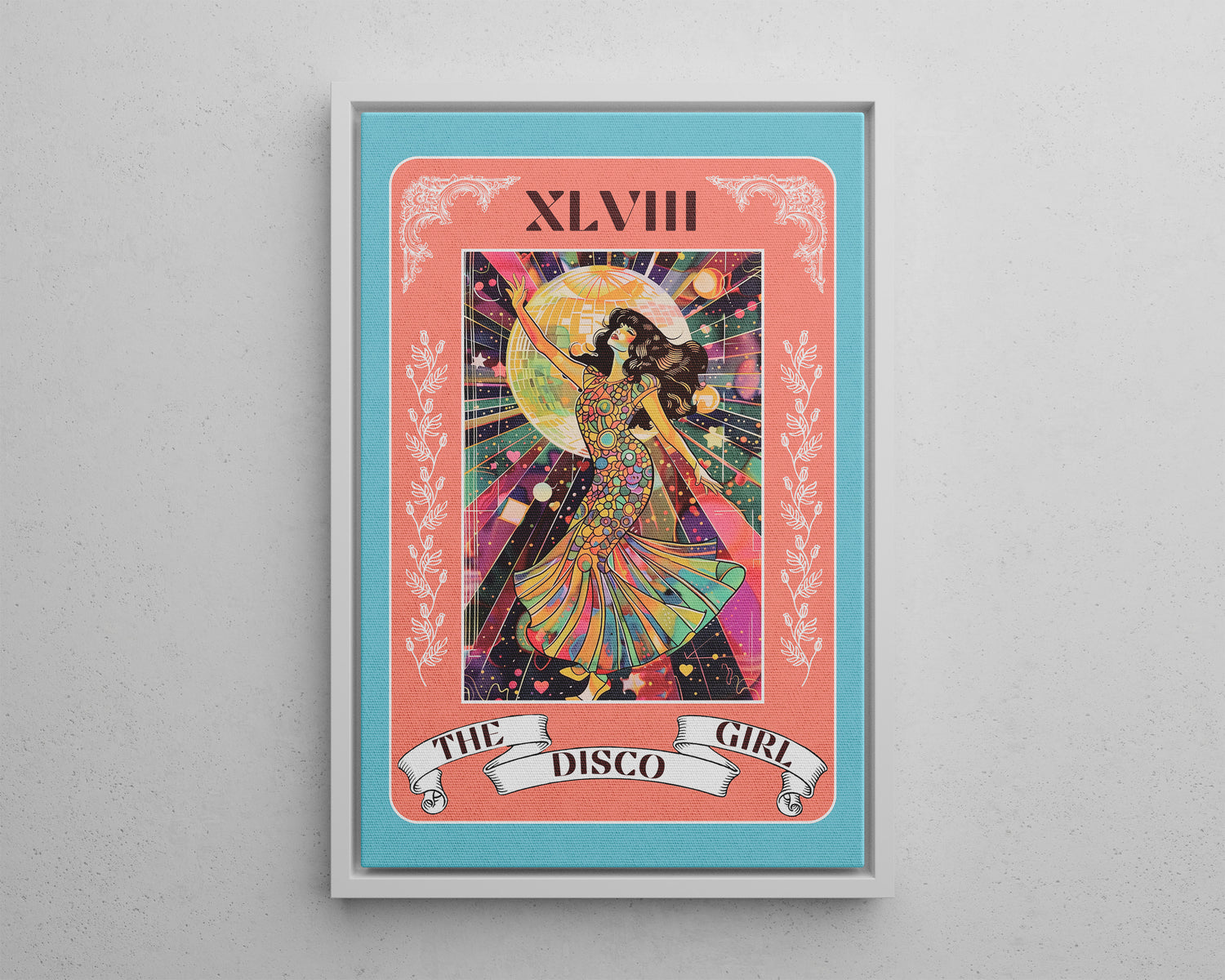 Framed Canvas - The Disco Girl