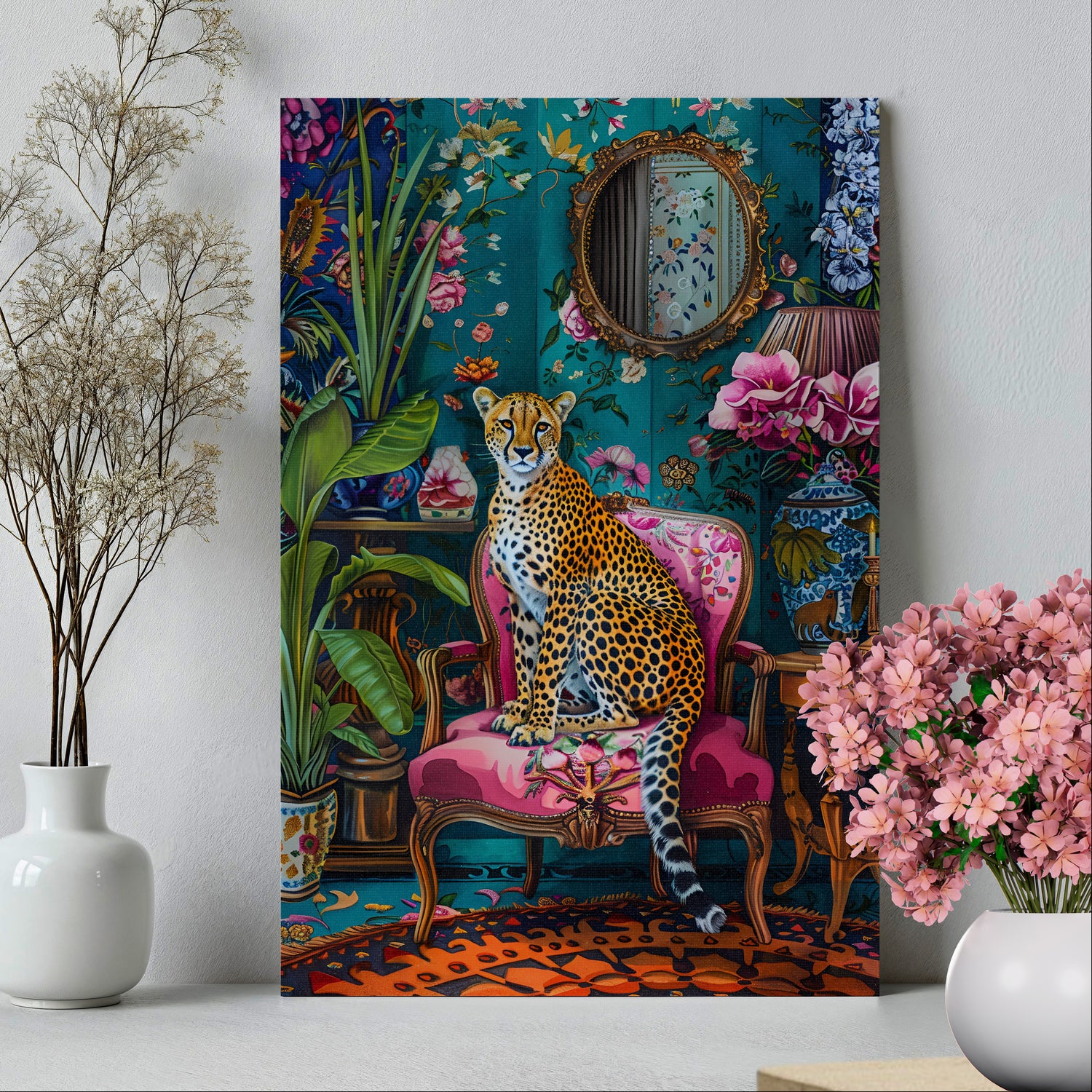 1.25" Matte Canvas - Regal Cheetah Reverie