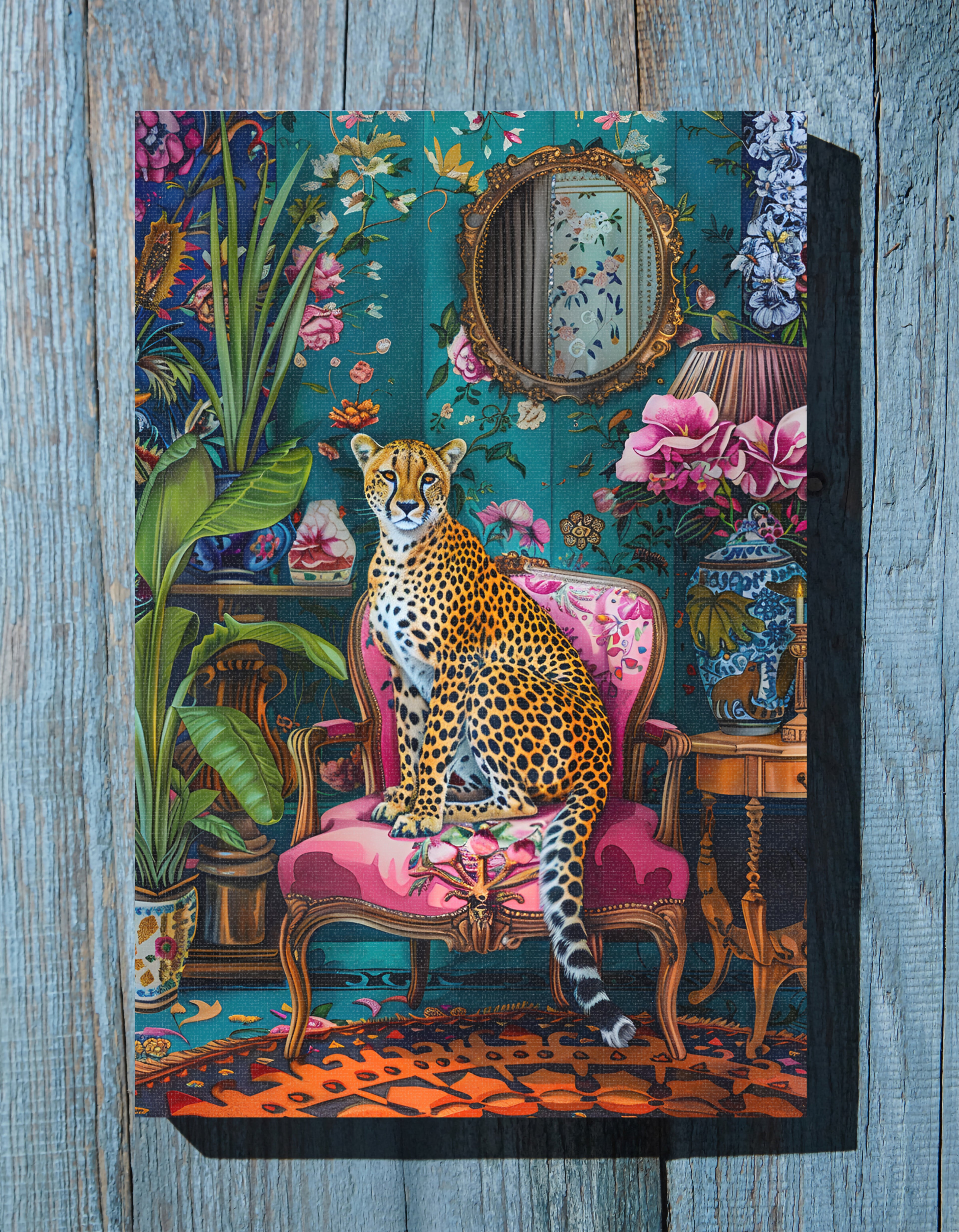 1.25" Matte Canvas - Regal Cheetah Reverie
