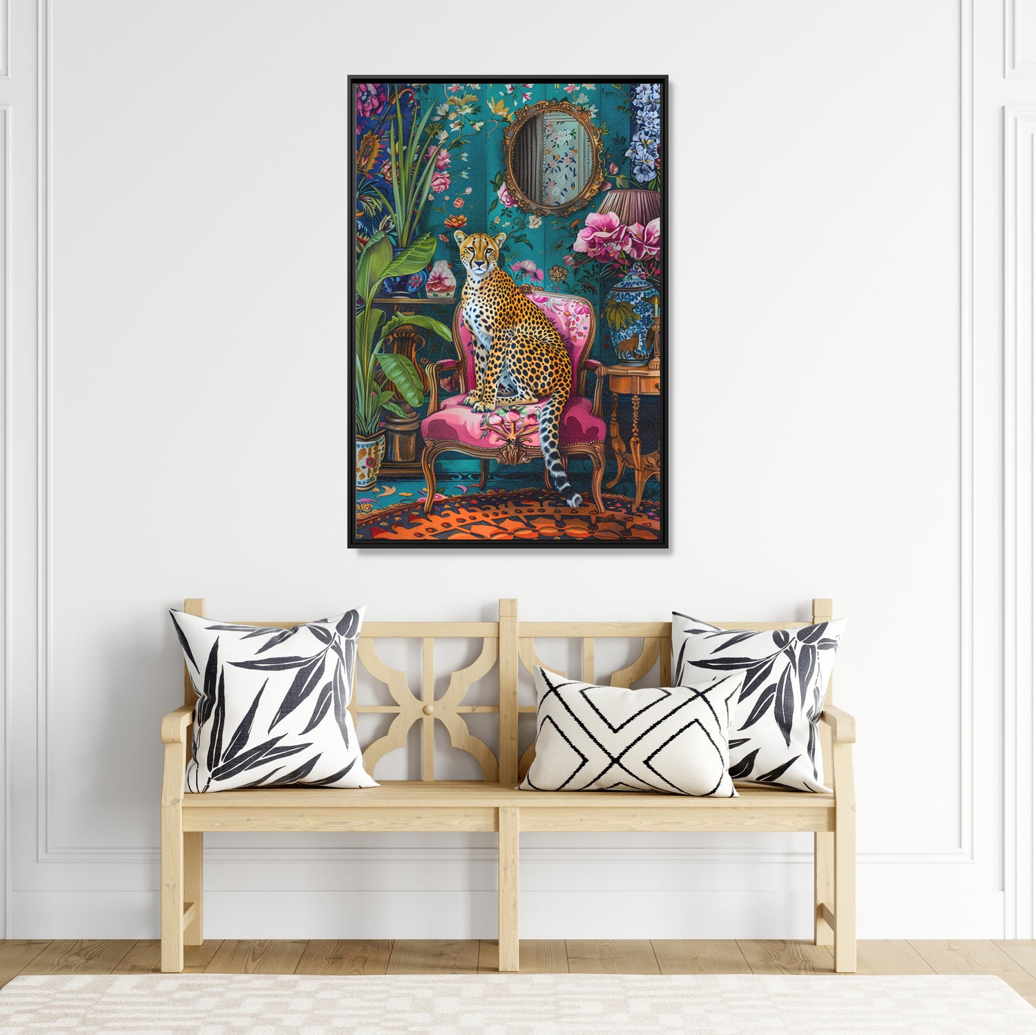 Framed Canvas - Regal Cheetah Reverie