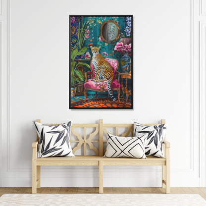 Framed Canvas - Regal Cheetah Reverie