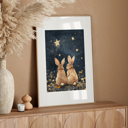 Stargazing Bunnies Love