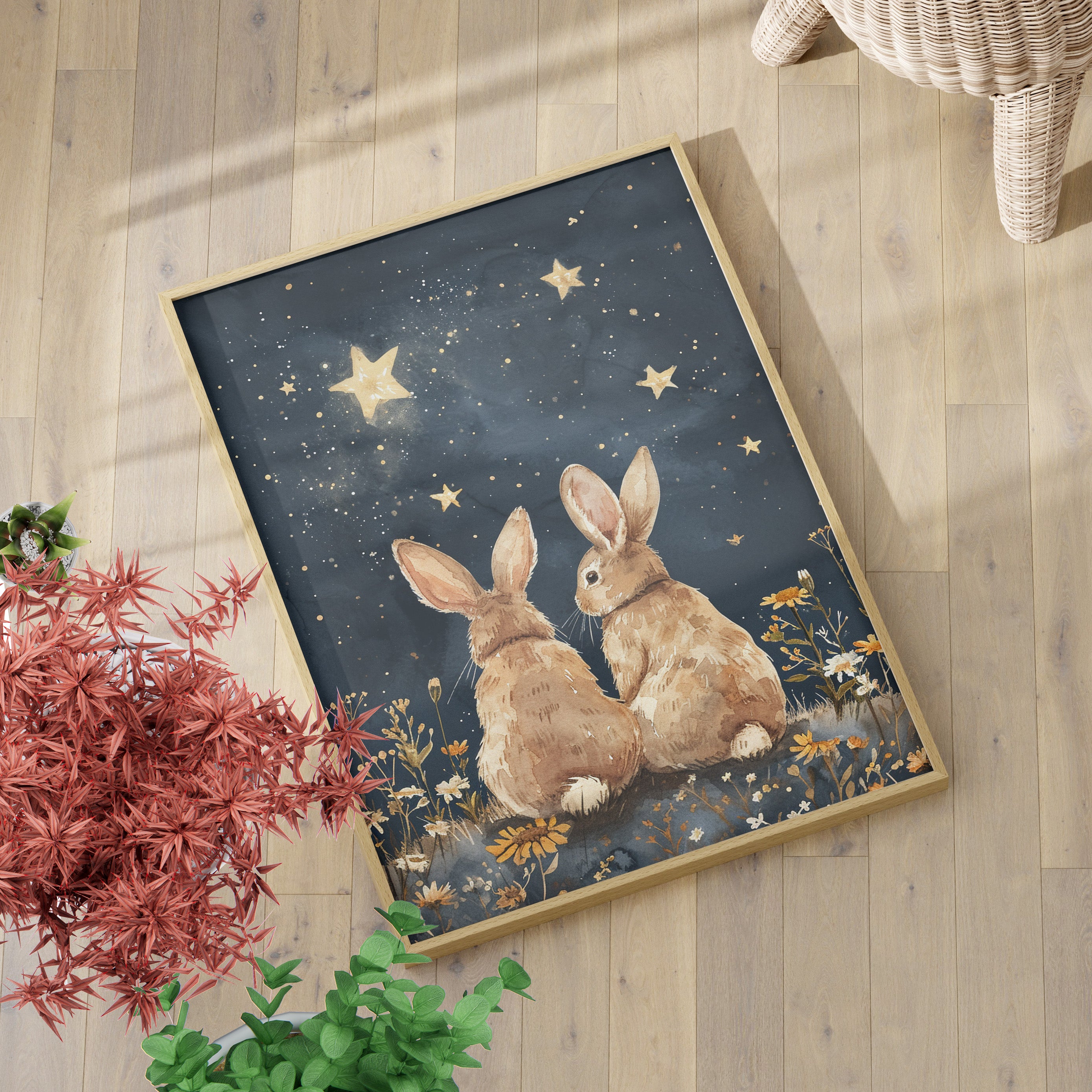 Stargazing Bunnies Love