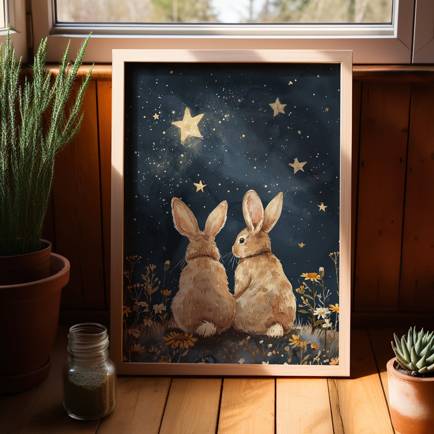 Stargazing Bunnies Love