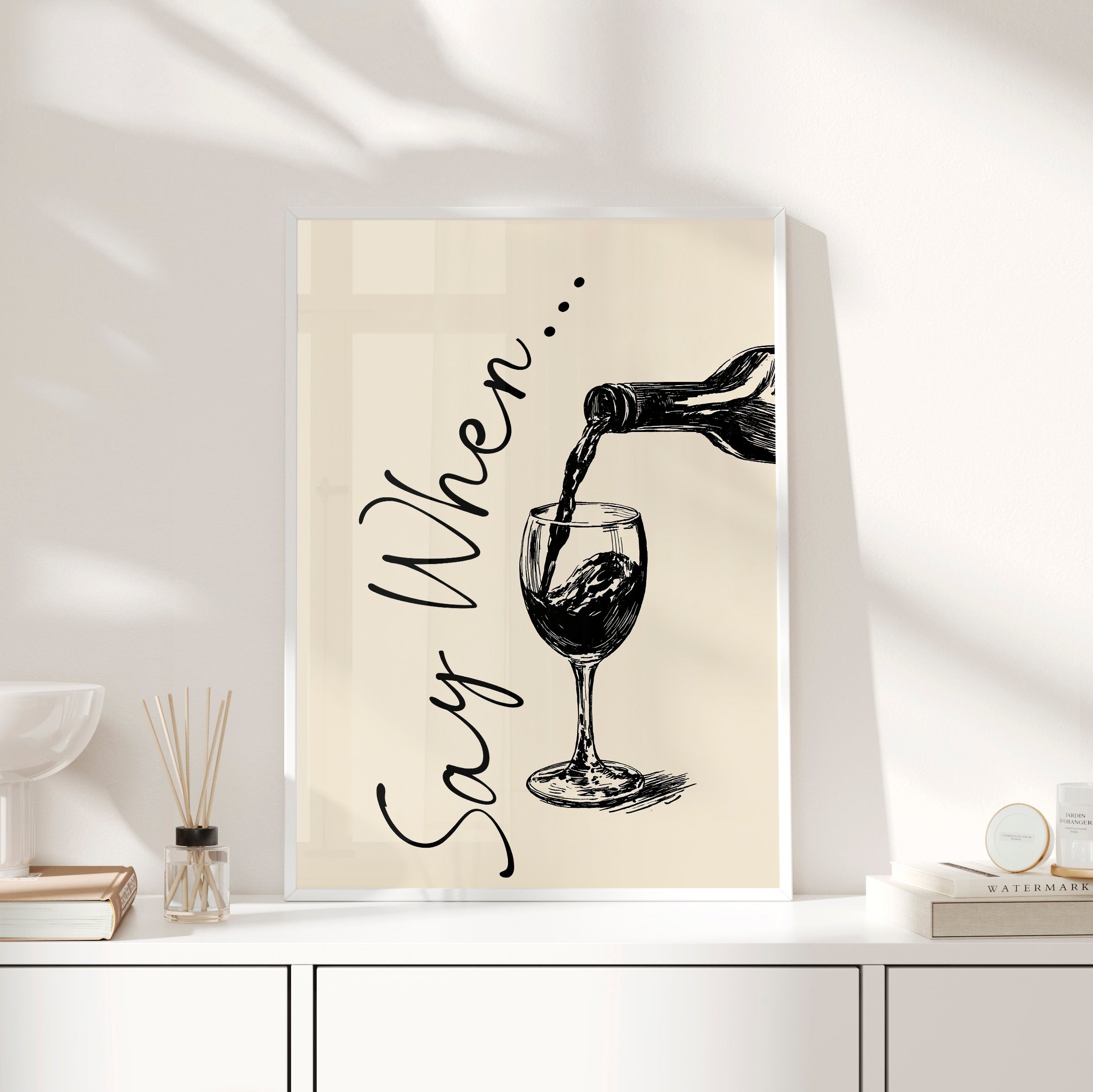 Framed Paper Print - Say When Wine Pour