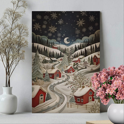 .75" Matte Canvas - Silent Snowfall Village