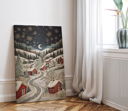 .75" Matte Canvas - Silent Snowfall Village