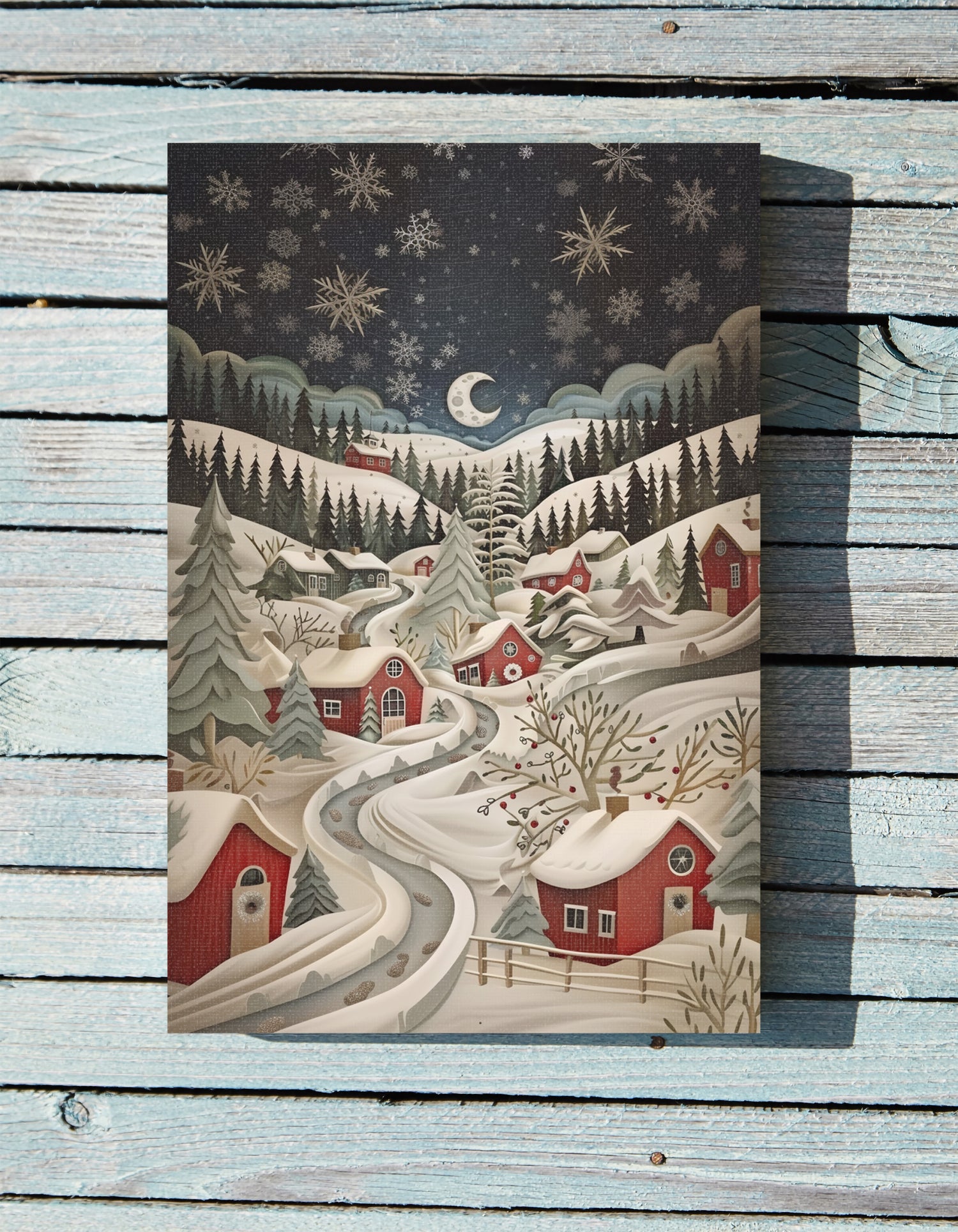 .75" Matte Canvas - Silent Snowfall Village