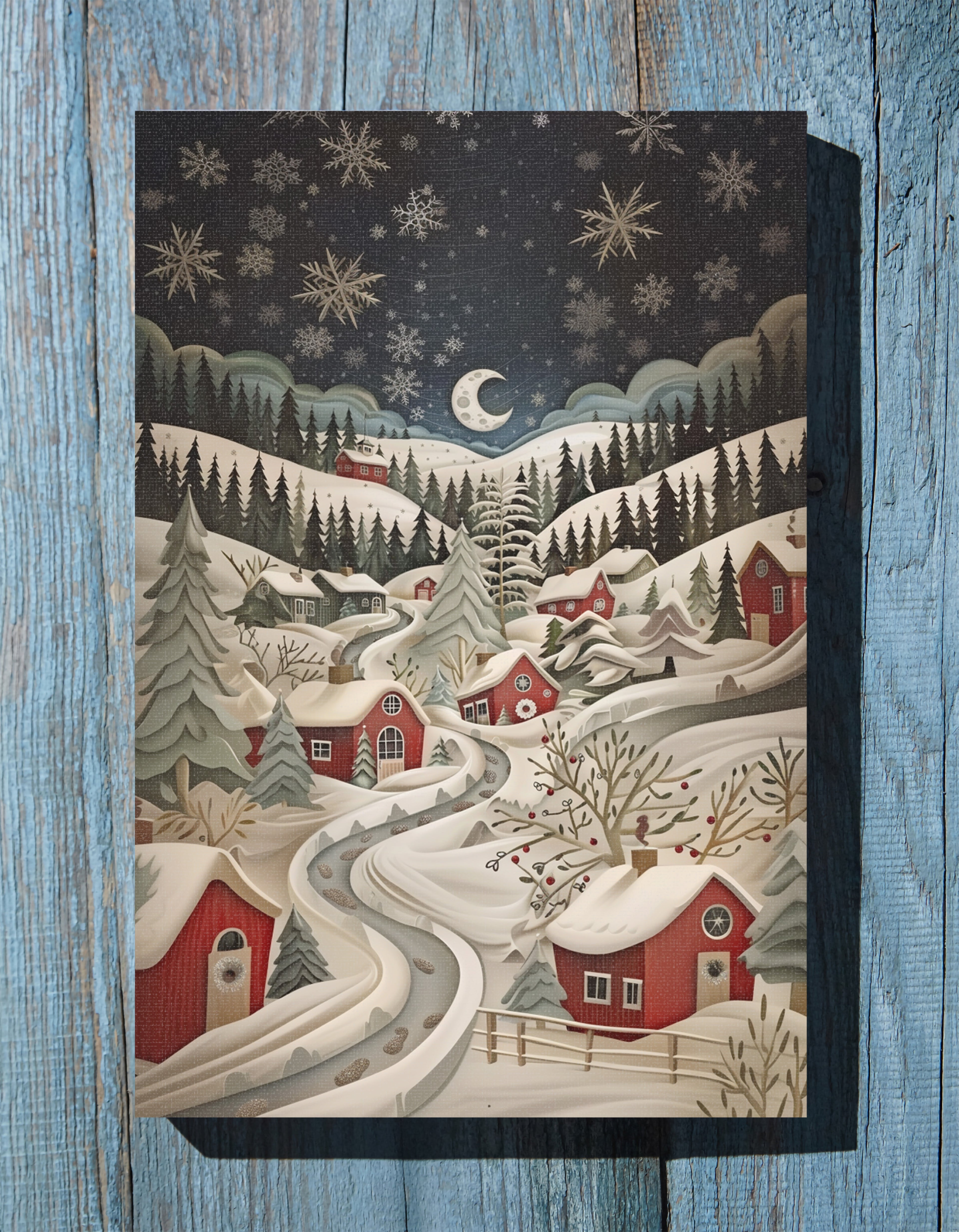 .75" Matte Canvas - Silent Snowfall Village