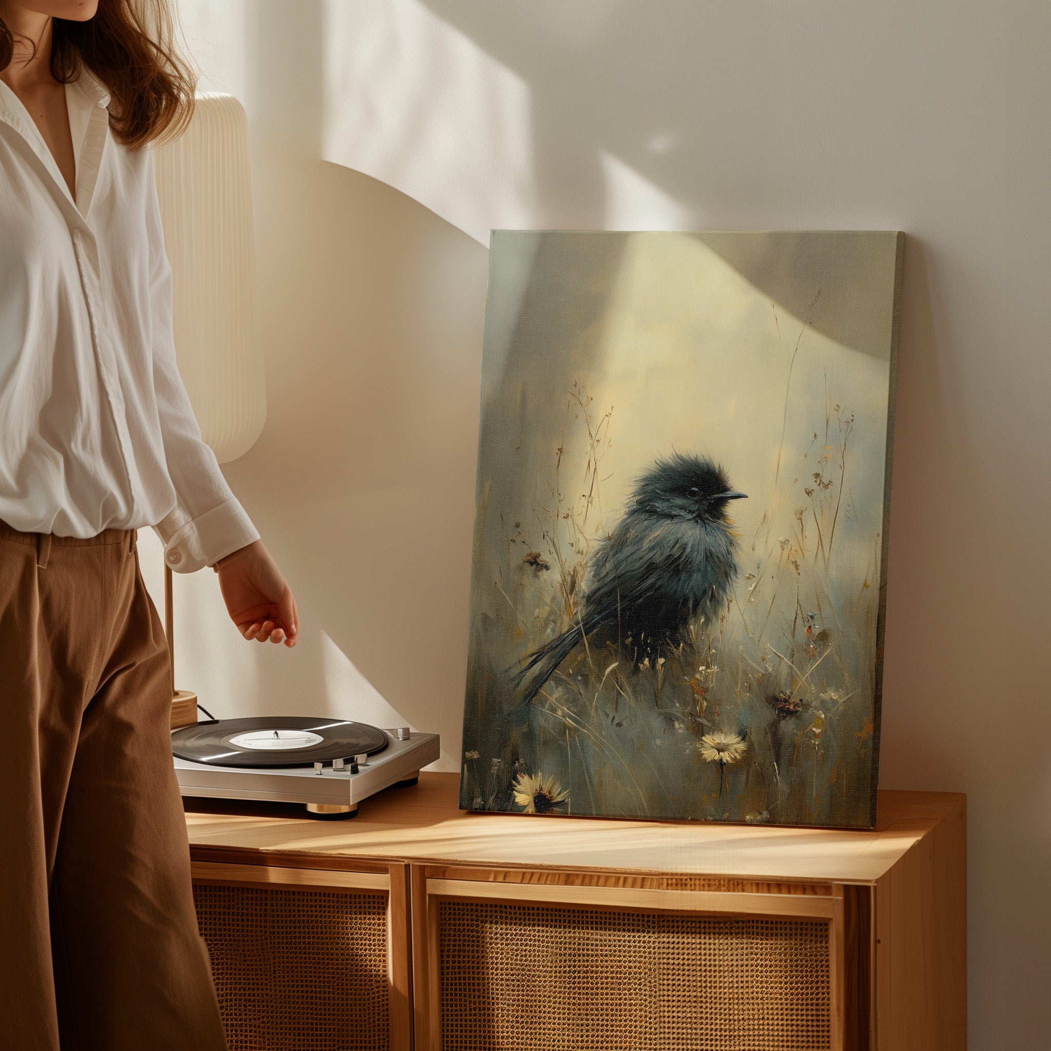 1.25" Matte Canvas - Golden Meadow Bird
