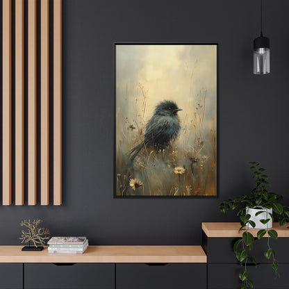 Framed Canvas - Golden Meadow Bird