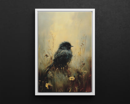 Framed Canvas - Golden Meadow Bird