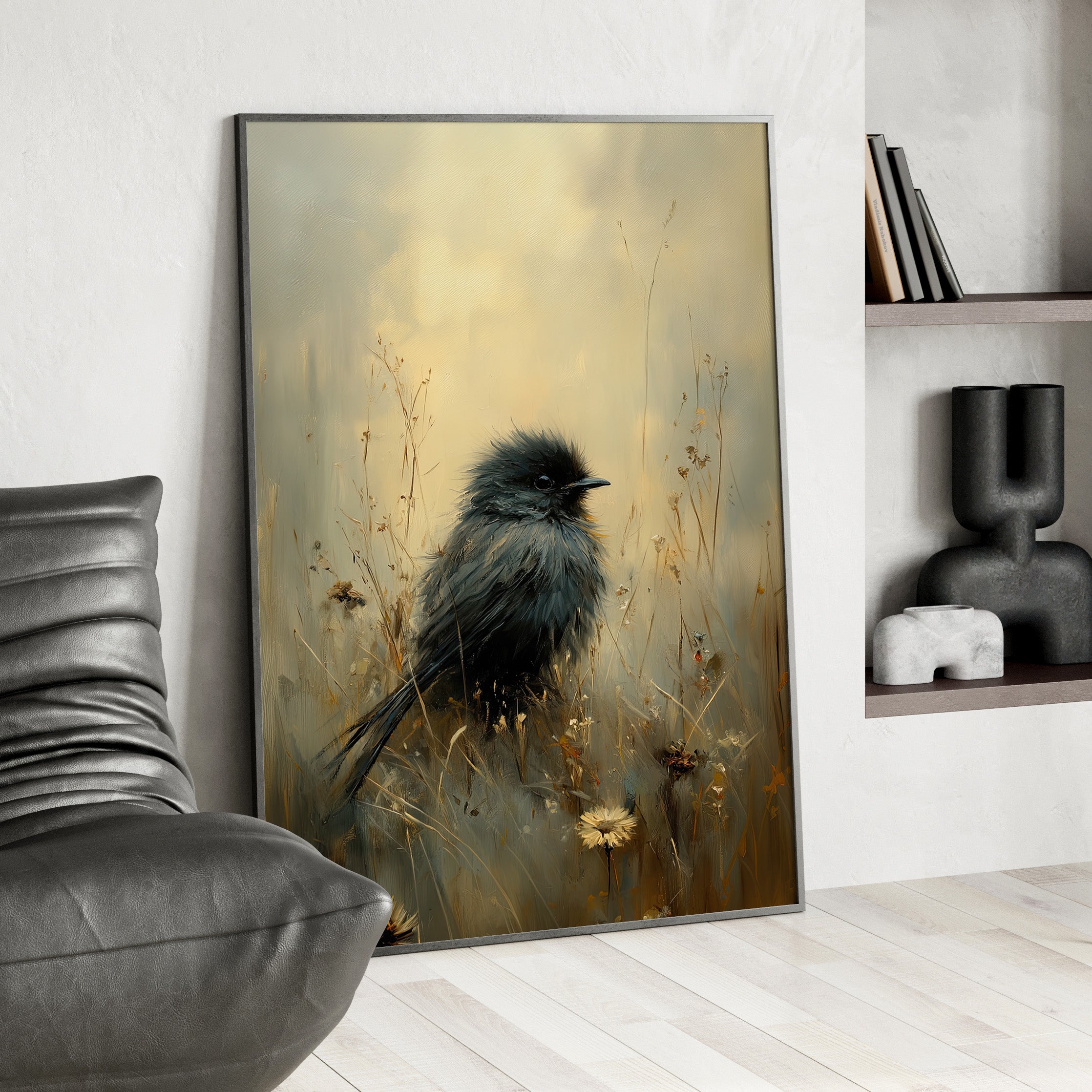 Framed Paper Print - Golden Meadow Bird