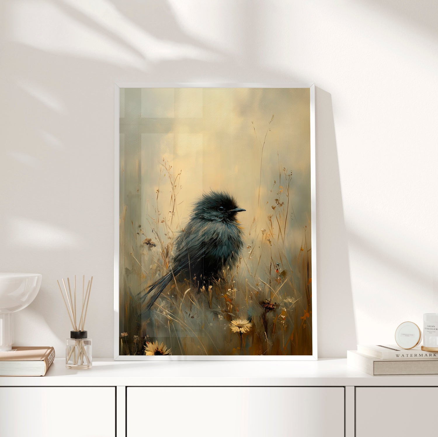 Framed Paper Print - Golden Meadow Bird