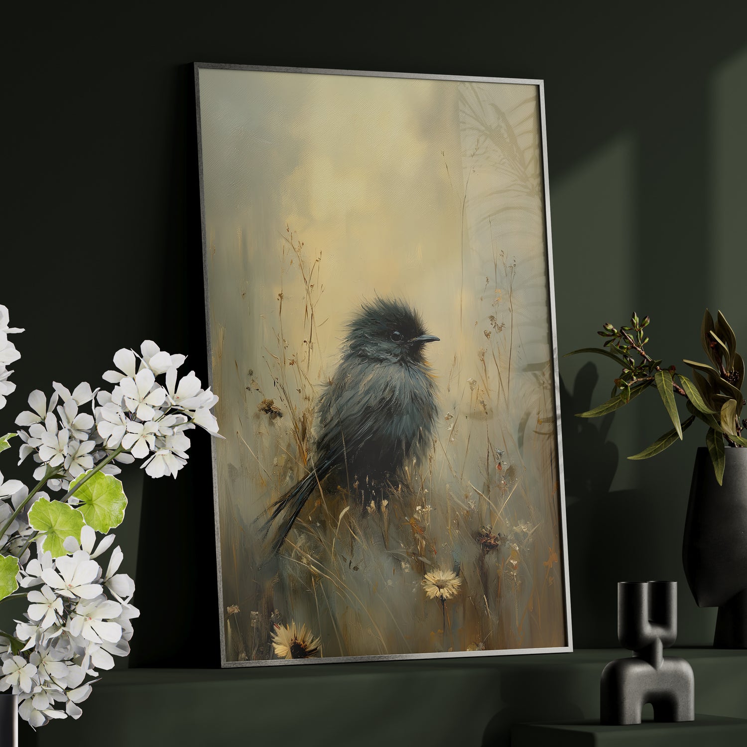 Framed Paper Print - Golden Meadow Bird