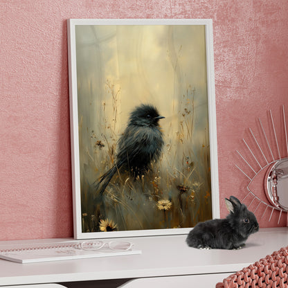 Framed Paper Print - Golden Meadow Bird