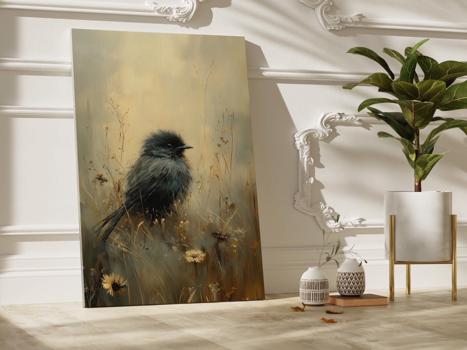 1.25" Matte Canvas - Golden Meadow Bird
