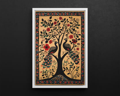 Framed Canvas - Lovers Under Blooming Canopy