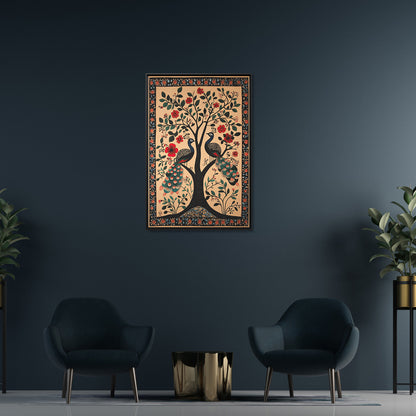 Framed Canvas - Lovers Under Blooming Canopy