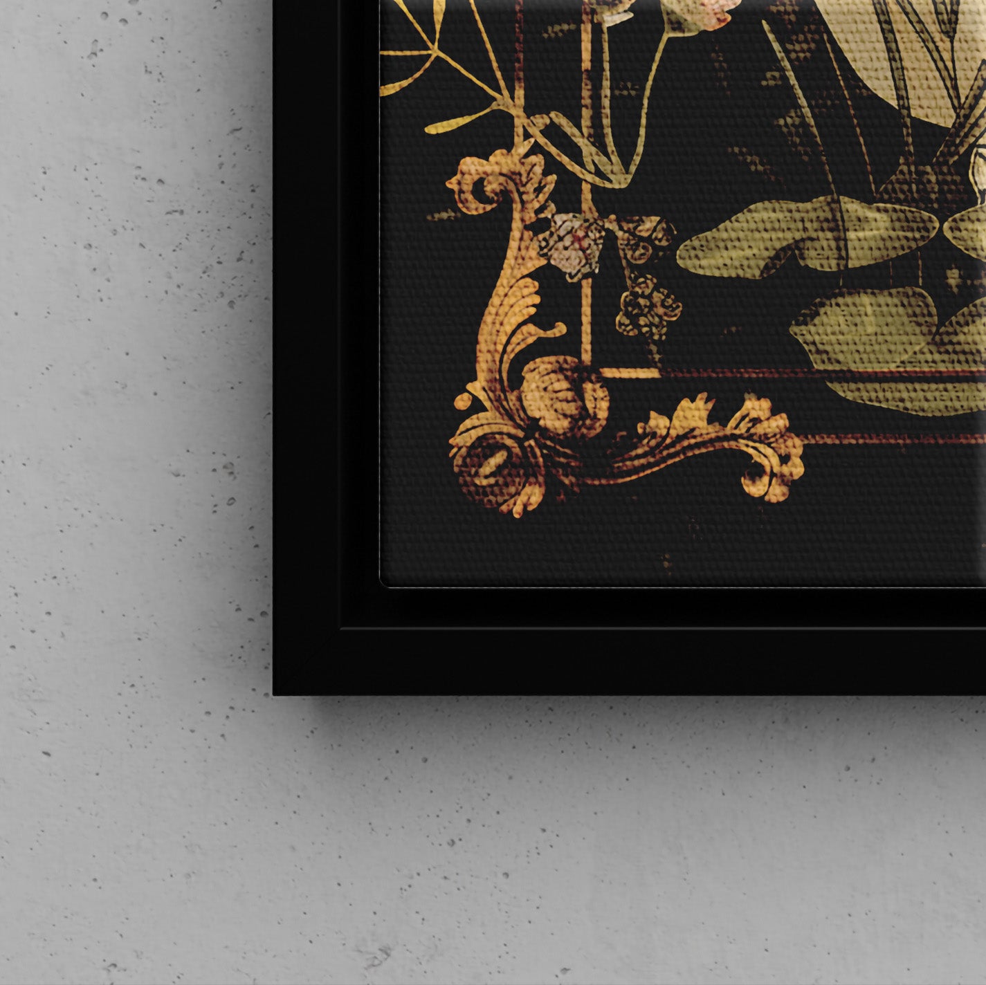Framed Canvas - Crocodile in Bloom Bath Bliss