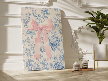 1.25" Matte Canvas - Pink Bow Floralscape