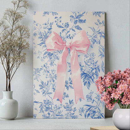 1.25" Matte Canvas - Pink Bow Floralscape