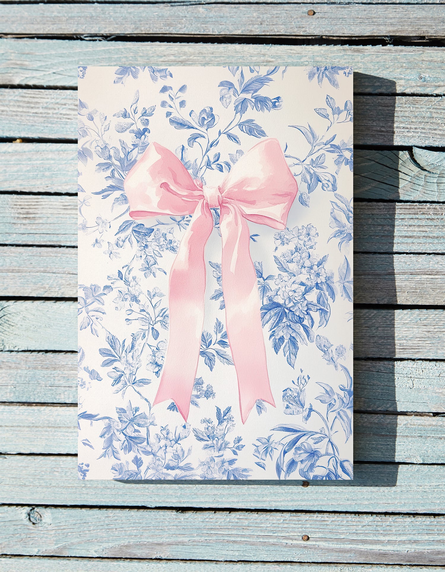 1.25" Matte Canvas - Pink Bow Floralscape