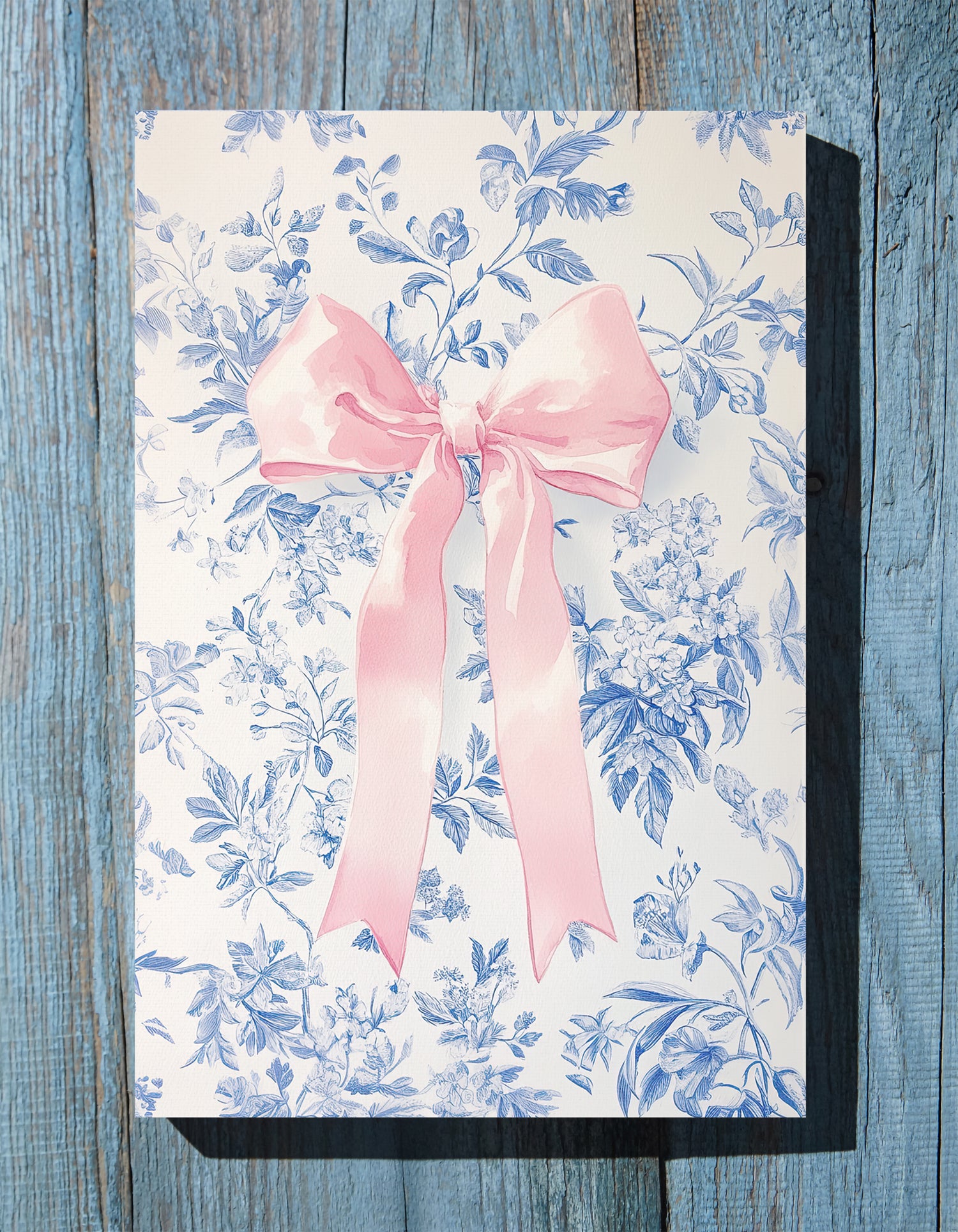 1.25" Matte Canvas - Pink Bow Floralscape
