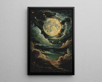 Framed Canvas - Enchanting Lunar Glow