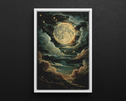 Framed Canvas - Enchanting Lunar Glow