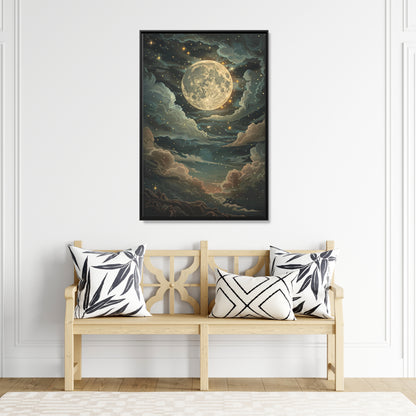 Framed Canvas - Enchanting Lunar Glow