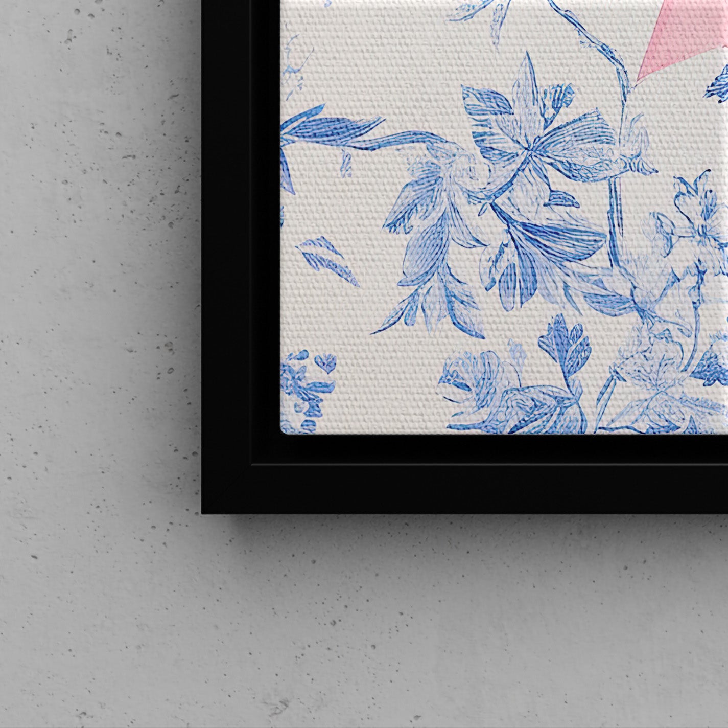Framed Canvas - Pink Bow Floralscape