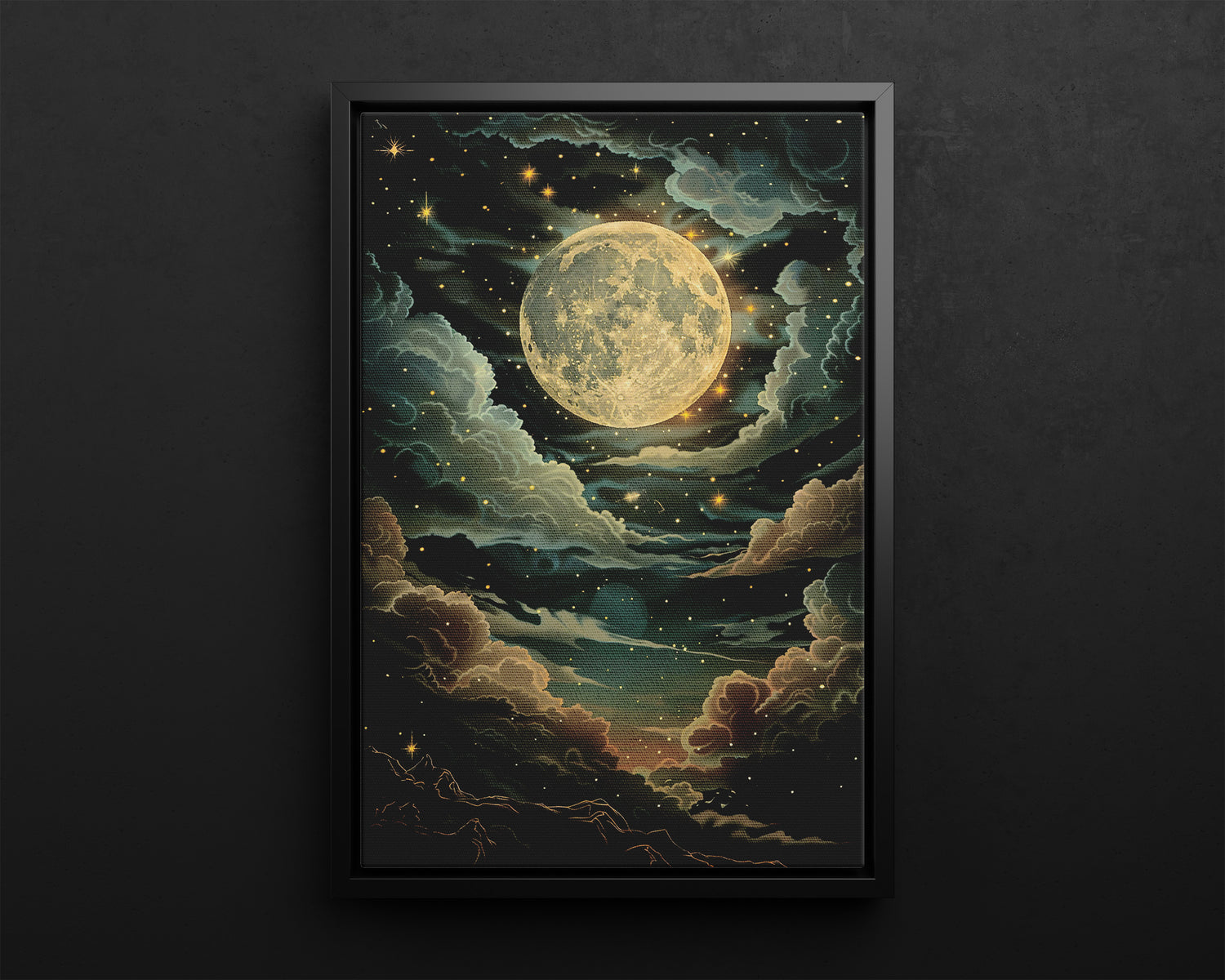 Framed Canvas - Enchanting Lunar Glow