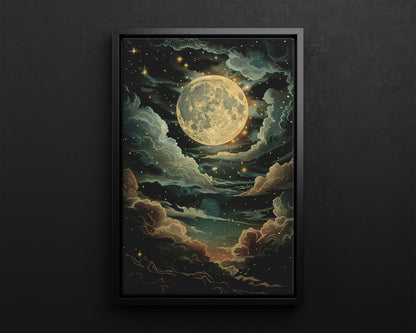 Framed Canvas - Enchanting Lunar Glow
