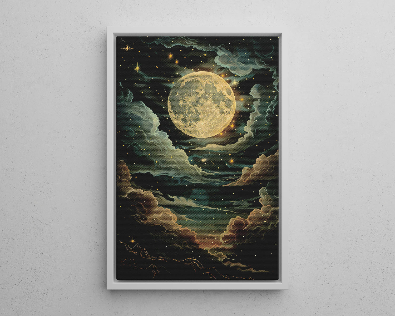 Framed Canvas - Enchanting Lunar Glow