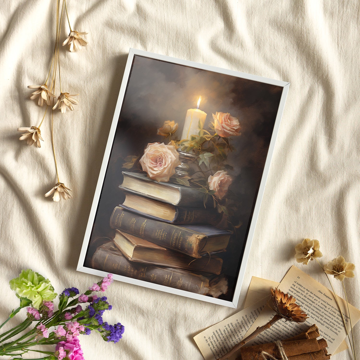 Framed Paper Print - Literary Rose Glow