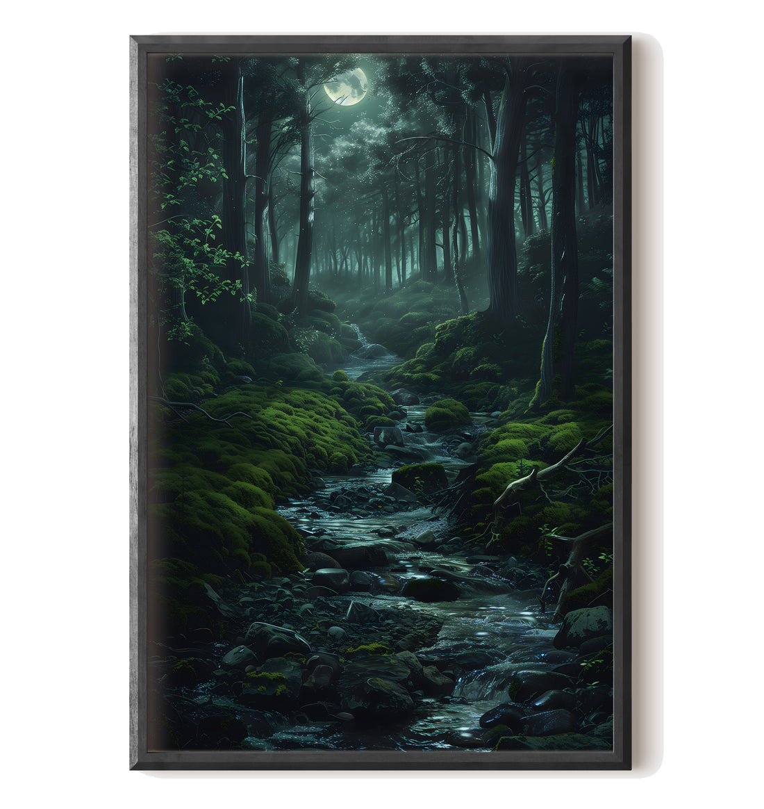 Moonlit Forest Stream