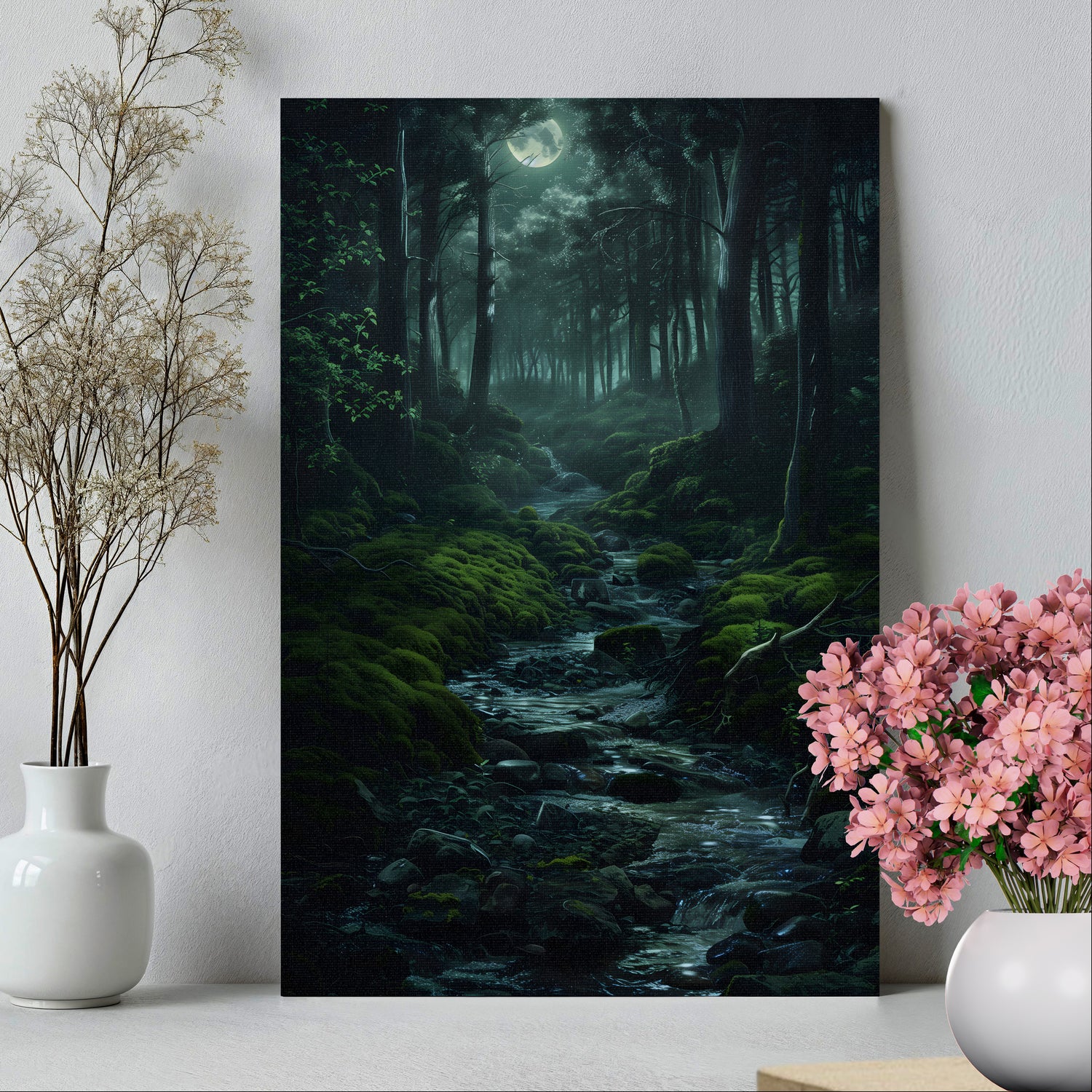 1.25" Matte Canvas - Moonlit Forest Stream