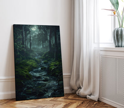 1.25" Matte Canvas - Moonlit Forest Stream